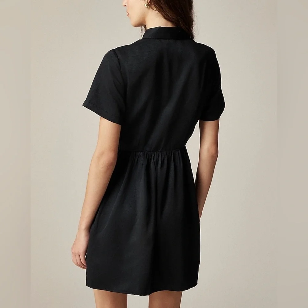 J.Crew Collection shirtdress with jewel buttons black size 12 NWT